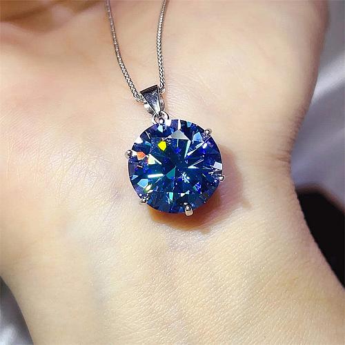 10 Carat Moissanite 925 Sterling Silver Ring and Necklace Set