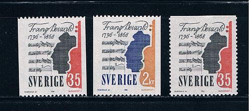 Sweden 773-75 Unused set Violin music 1968 CV 3.80 (S0761)+