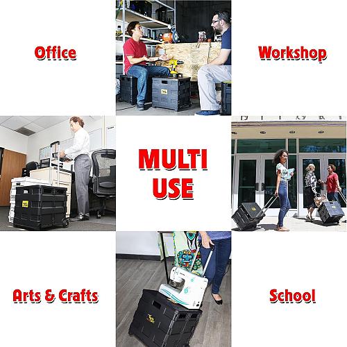 dbest products Quik Cart Sport Collapsible Rolling Crate on Wheels for Teache...