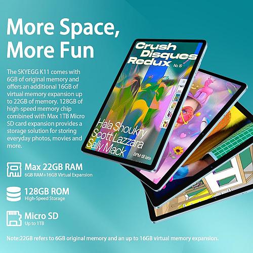 SKYEGG 2025 Android 14 Tablet 10 inch Octa-Core Tablets with 22GB RAM+128GB R...
