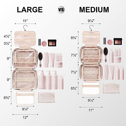 Everfun Hanging Travel Toiletry Bag for Women Traveling With Leakproof Compar...