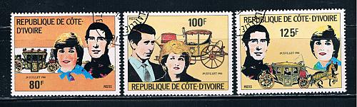 Ivory Coast 593-95 Used Set Royal Wedding 1981 (I0782)