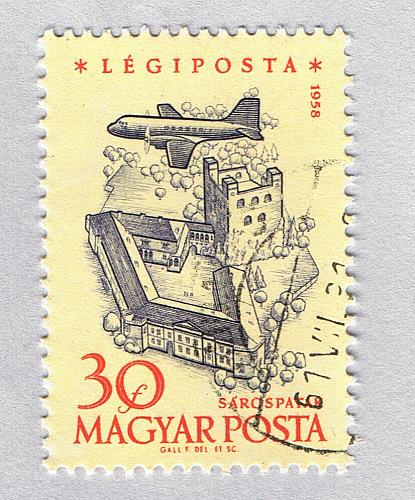 Hungary Used Plane flying over city yellow 30 (BP87405)