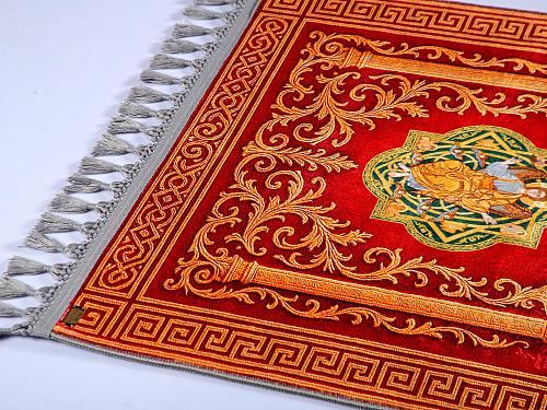 Christlicher Gebetsteppich Orthodox Katholisch Wandteppich Wanddeko Seidig We...
