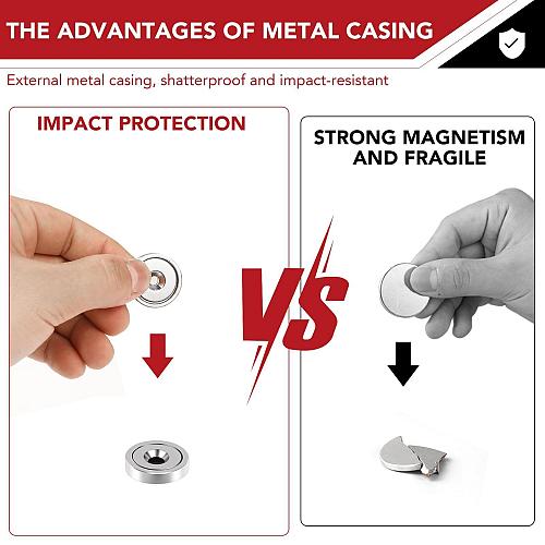 TOP MAGNETS 150LBS Strong Magnets Heavy Duty Magnets with Screws and Iron She...