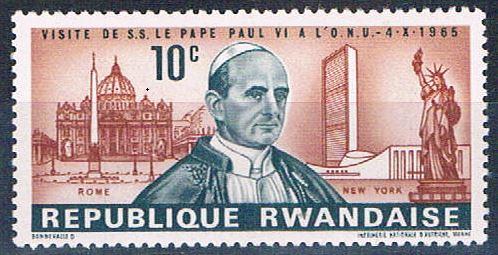 Rwanda 147 MLH Pope Paul VI 1966 (R0414)+