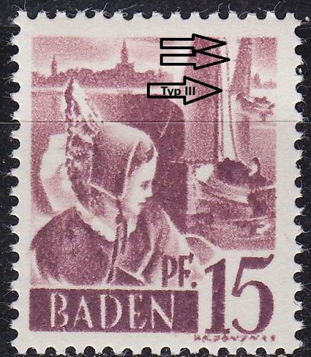 GERMANY Alliiert Franz. Zone [Baden] MiNr 0005 yv III ( **/mnh )