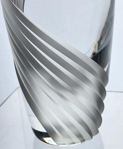 Cut Glass medium vase Lenox USA crystal Windswept Signed