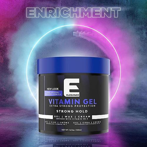 Elegance Vitamin Gel 33.8 Oz Infused with Vitamin Pro-VB-5 Strong Hold Gel Ma...