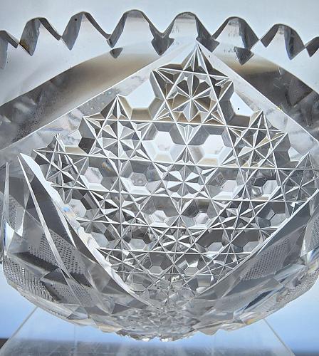 ABP bowl hand cut glass mouth blown Blank