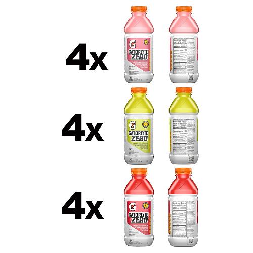 Gatorlyte Zero Variety Pack Zero Sugar Hydration 20 Fl Oz Pack of 12