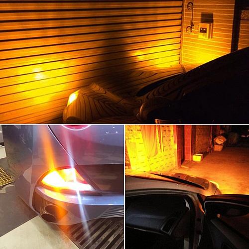 PHINLION 2057 1157 Orange Yellow LED Bulbs Super Bright 3014 72-SMD 1034 2357...