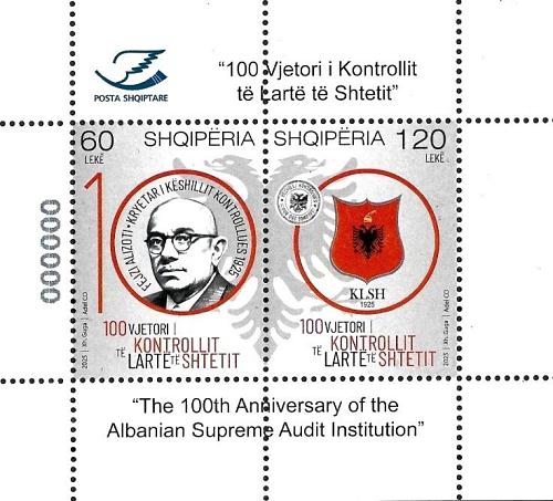Albania Stamps 2025. The 100th Ann. of the Audit Institution. Souvenir sheet MNH
