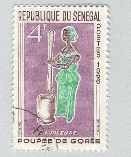 Senegal 264 Woman Pounding Grain Used 1 (BP95406)
