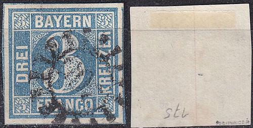 GERMANY Bayern Bavaria [1849] MiNr 0002 I a ( O/used ) [01] gepr&uuml;ft