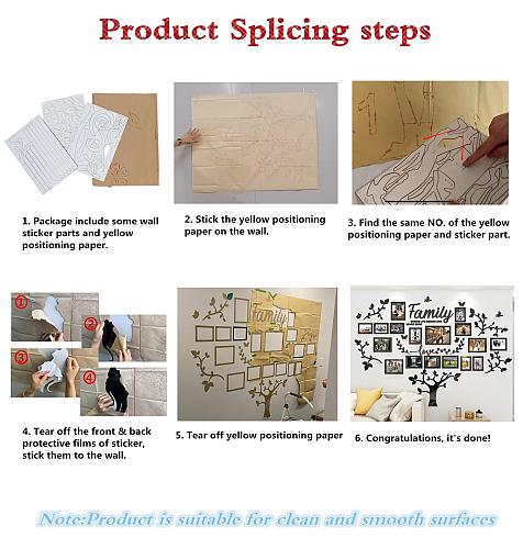 DIY Wall Decor Living Room Family Tree Wall Decor Sticker 3D Picture Frames C...