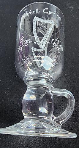 Eamon Shamrock glass and harp Irish coffee MUG.2 piece