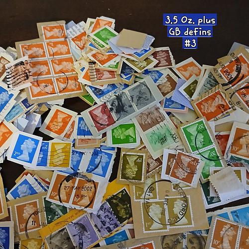 GREAT BRITAIN Machins 100 Grm / 3.6 Oz. ON paper cut cl-from 3 WW lots-Varieties