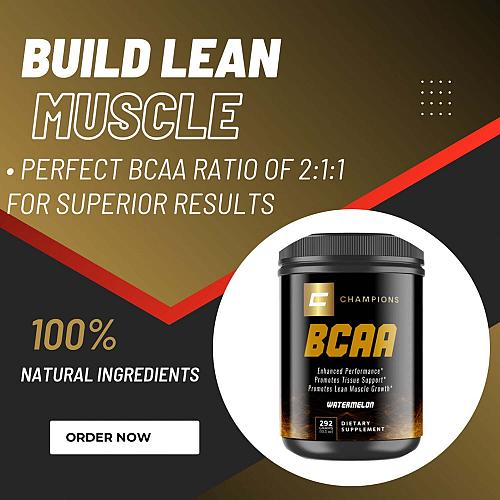 Champions Supplements BCAA Pre or Post Workout Watermelon Flavor 292g 45 Serv...