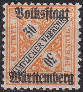 GERMANY W&uuml;rttemberg [Dienst] MiNr 0266 ( */mh )