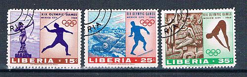 Liberia 483-85 Used set Olympics 1968 (MV0365)