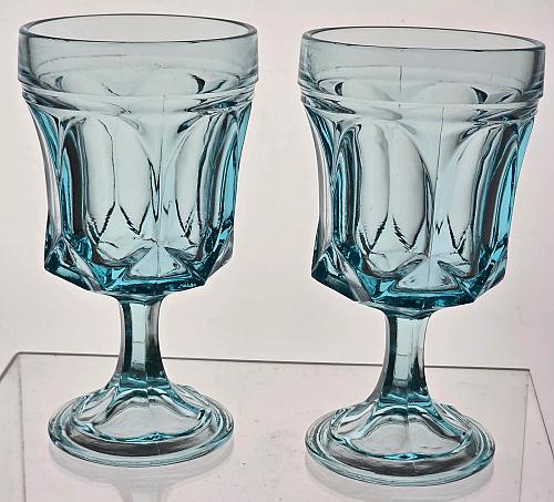 Anchor Hocking Fairfield sky blue Goblet pair