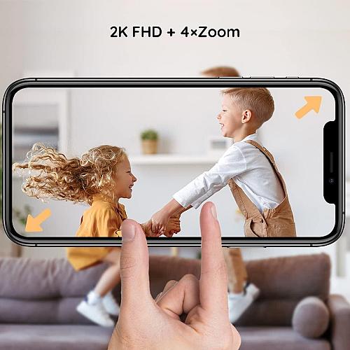 BOIFUN 2024 5" Split-Screen Baby Monitor with 2 Cameras 2K WiFi Baby Monitor ...