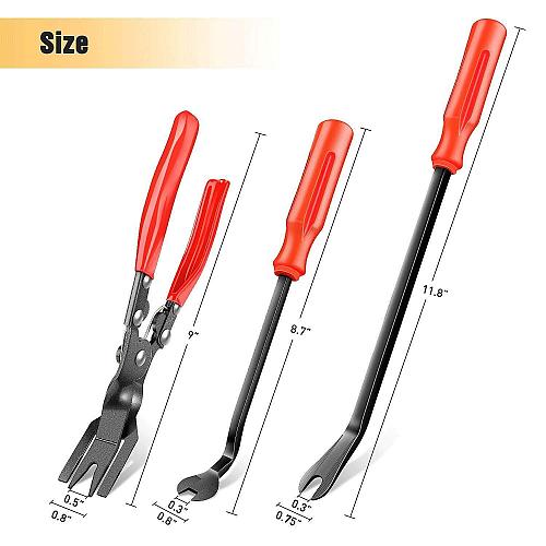 GOOACC 3 Pcs Clip Pliers Set & Fastener Remover - Auto Upholstery Combo Repai...