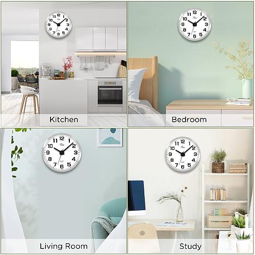 WallarGe Night Light Wall Clock for Bedroom - Silent Lighted up Wall Clock Gl...