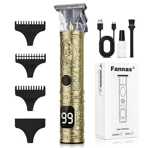 Fannas Hair Clippers for Men Professional Hair Trimmer Barber Cordless Zero G...