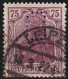 GERMANY REICH [1920] MiNr 0148 I ( O/used ) [01] Firmenlochung perfin