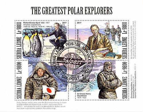 Sierra Leone 2017 Sheet Polar Explorers Byrd David Henty 4 values (TS0123)