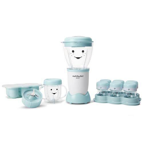 NutriBullet NBY-50100 Baby Complete Food-Making System 32-Oz White Blue Clear