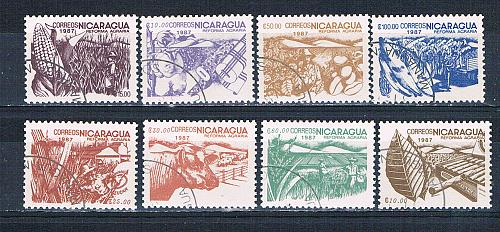 Nicaragua 1608-15 Used set Agriculture 1987 CV 4.50 (HV0159)+