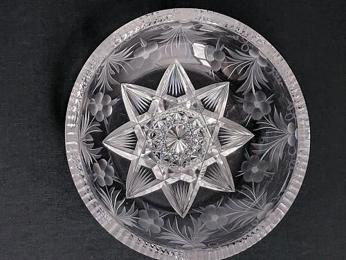 Tuthill hand cut glass dish