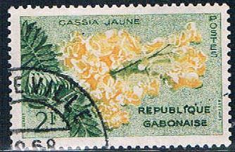 Gabon 156 Used Yellow Cassia ll 1961 (G0303)+