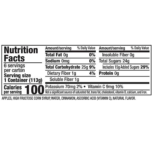 Mott's Cinnamon Applesauce 4 Ounce Cup 6 Count