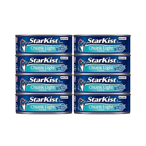 StarKist Chunk Light Tuna in Water 5 oz 8 Pack Canned Tuna Fish Wild Caught G...
