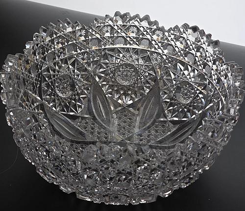 ABP cut glass bowl American Brilliant propeller