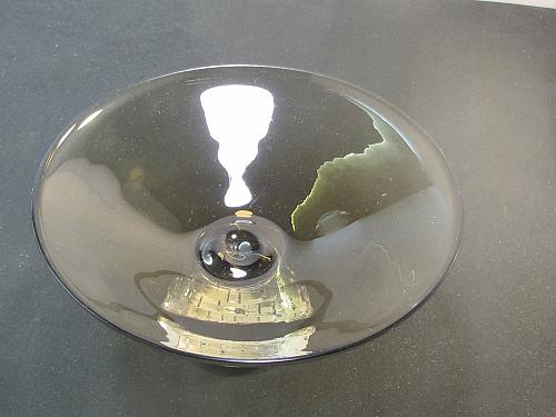 Erickson charcoal glass bowl with controlled bubbles