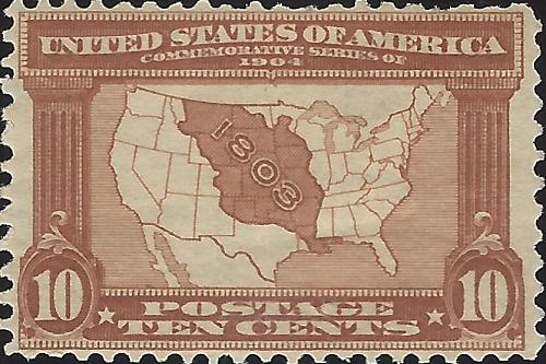US Scott #327 Mint Hinged VF 10 Cent 1904 Louisiana Purchase Expo CV 125.00