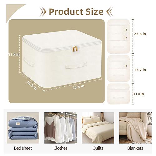 Ultra Space Saving Self Compression Organizer Comforter Storage Bag for Cloth...