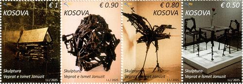Kosovo Stamps 2025. Ismet Jonuzi - Sculptor. Art. Set MNH
