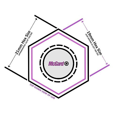 McGard 24157 Chrome Wheel Lock Set Cone Seat M12x1.5 Thread 13/16 Key Hex