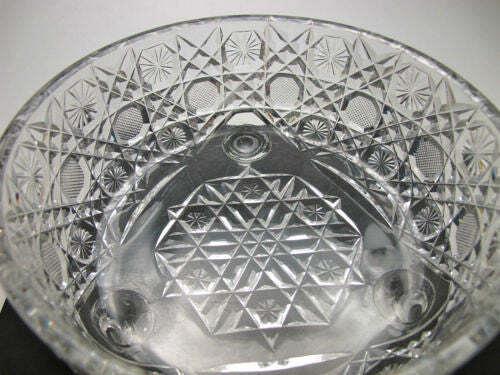 American Brilliant Period Hand Cut Glass Antique Ferner in Harvard Pattern