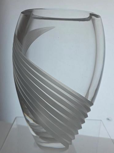 Lenox Glass heavy vase Lenox USA crystal Windswept Signed