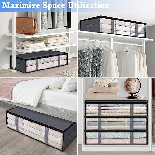 StorageRight Storage Bins3-Pack Clothes Storage Foldable Blanket Storage Bags...