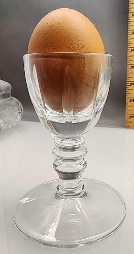 Hand cut glass egg cup