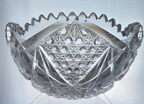 ABP bowl hand cut glass mouth blown Blank