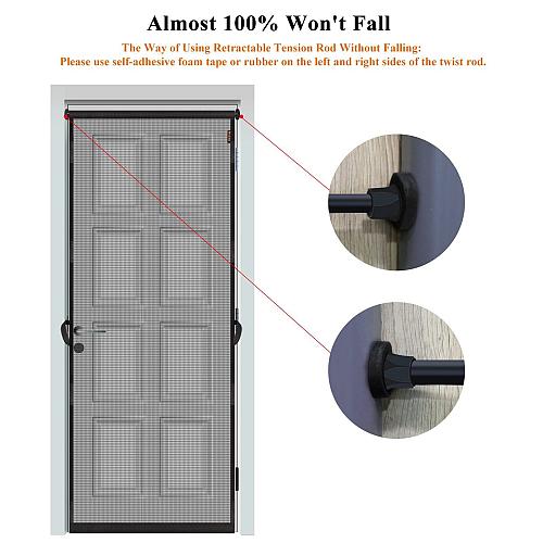 MAGZO Hanging Screen Door Fits Door Size 30" x 80" Curtain Size 32'' x 81'' U...
